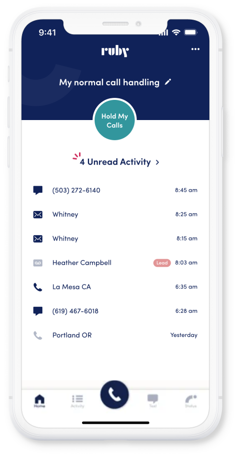 screenshot of Ruby Receptionists
